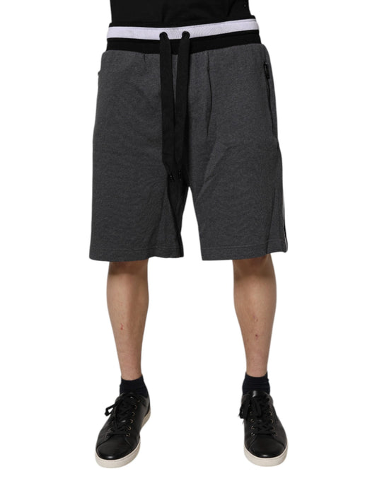 Dolce & Gabbana Dunkelgraue Bermuda-Sweatshorts aus Baumwolle
