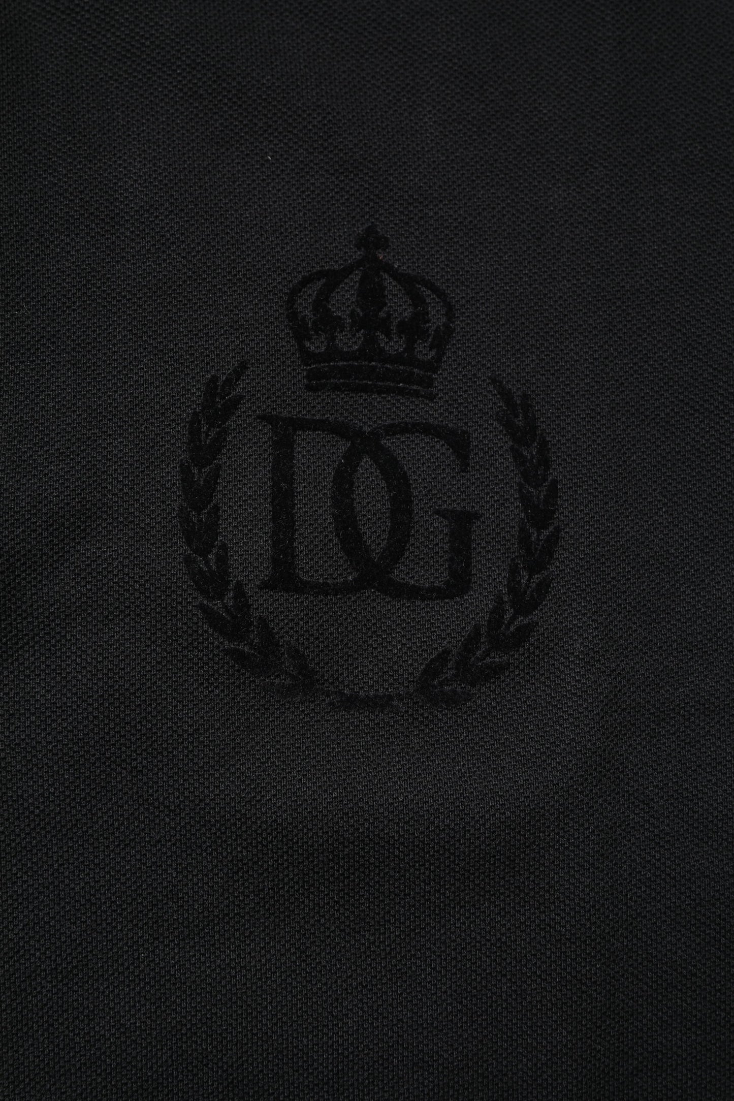 Dolce & Gabbana – Schwarzes Poloshirt aus Baumwolle mit DG-Logo und Kragen