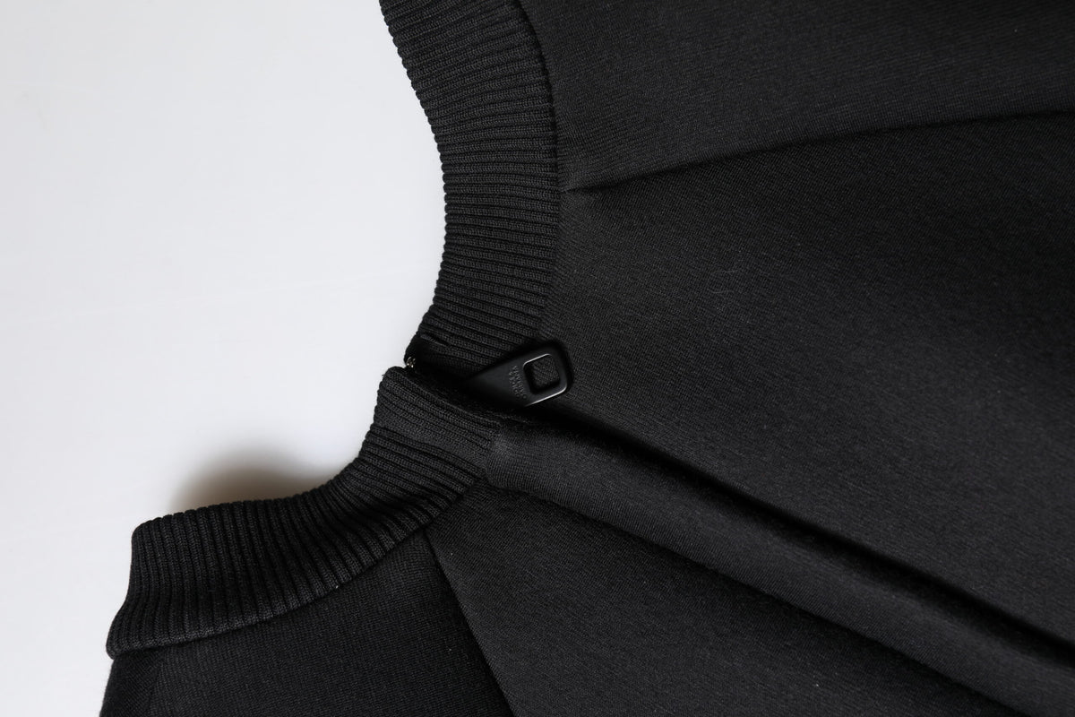 Dolce & Gabbana – Schwarzes, langärmliges Minikleid in A-Linie aus Baumwolle