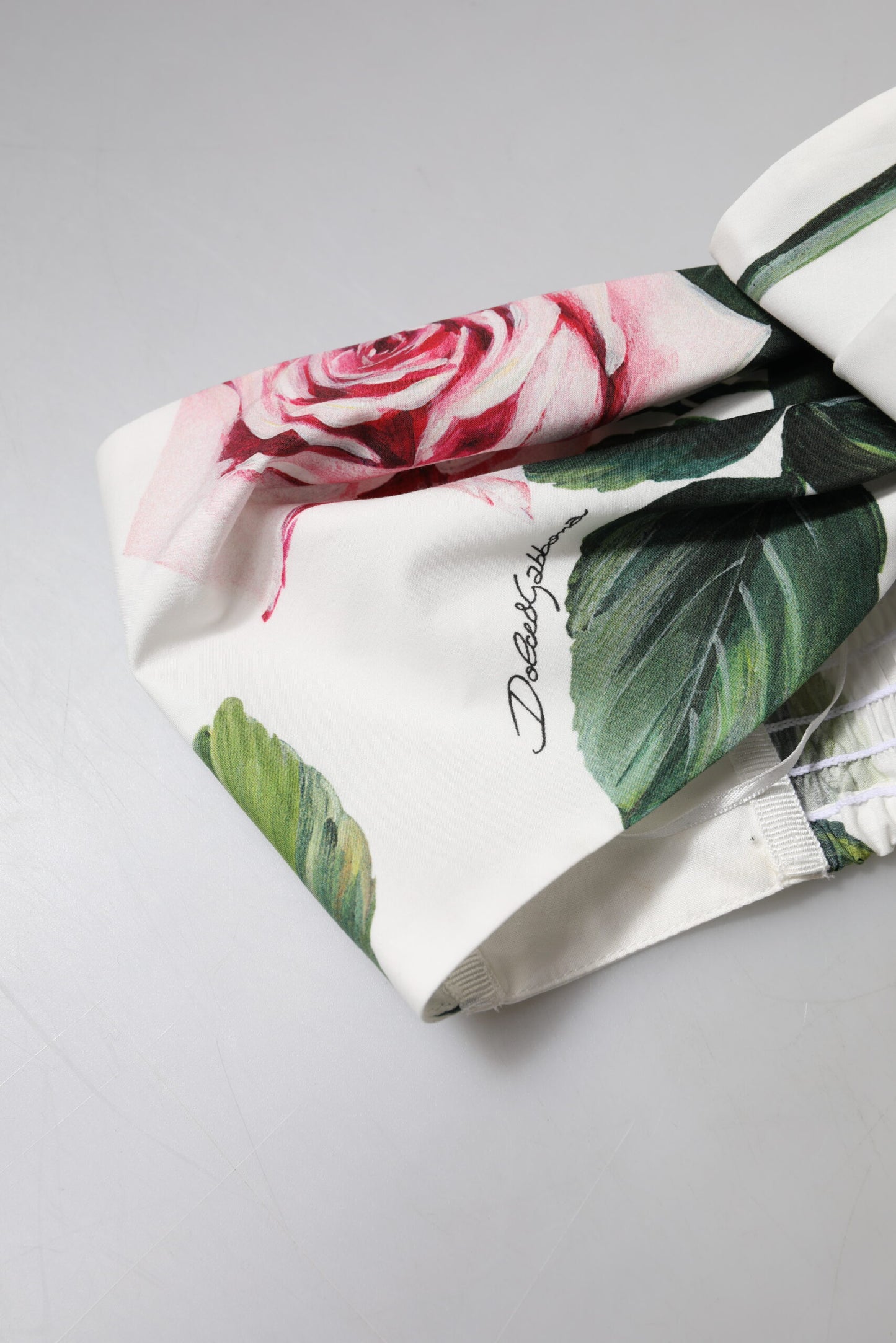 Dolce & Gabbana – Kurzes Bustier-Korsett-Oberteil mit Blumenmuster in Weiß