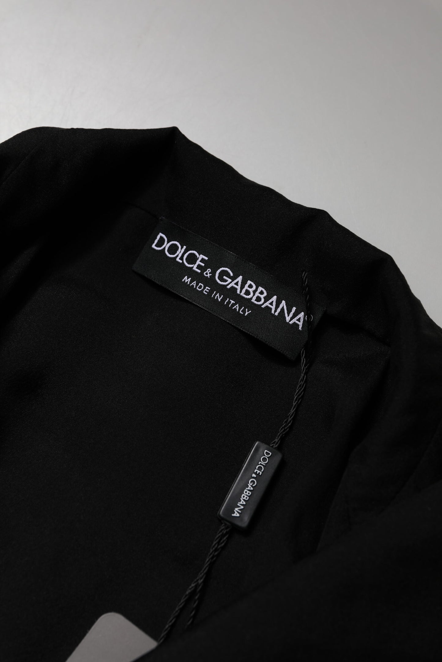 Dolce & Gabbana – Transparentes Blusentop aus schwarzer Seide mit langen Ärmeln