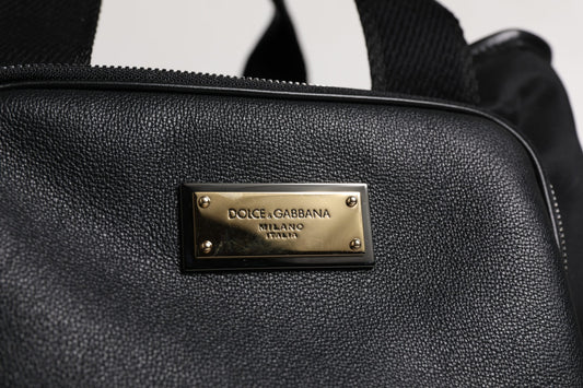 Dolce & Gabbana – Schwarze Tragetasche mit Logo-Schild und Schultergurt für Haustiere
