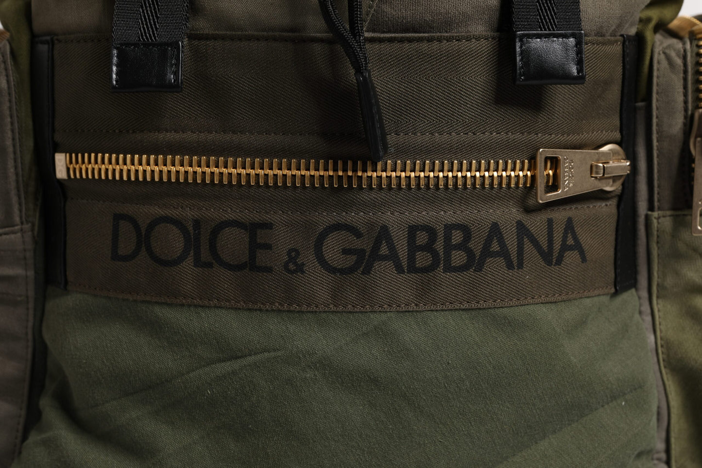 Dolce & Gabbana Militärgrüner Patchwork-Schulrucksack