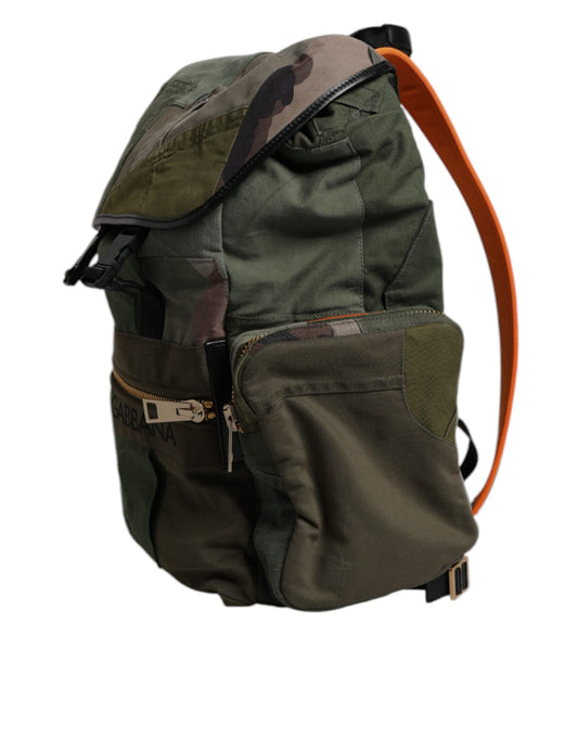 Dolce & Gabbana Militärgrüner Patchwork-Reiserucksack
