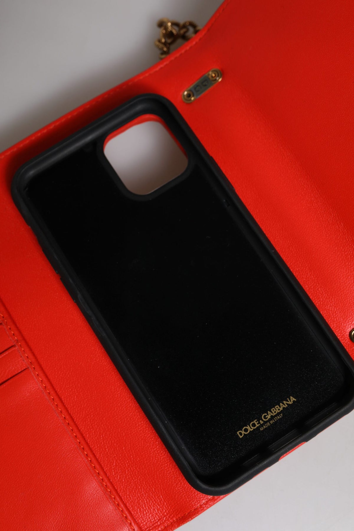 Dolce & Gabbana – Rote, gesteppte Devotion-Umhängetasche mit Handyhülle und Kette