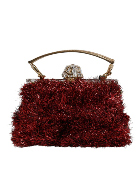 Dolce & Gabbana – Abend-Clutch „VANDA“ aus Rotgold mit Lametta-Kristallen