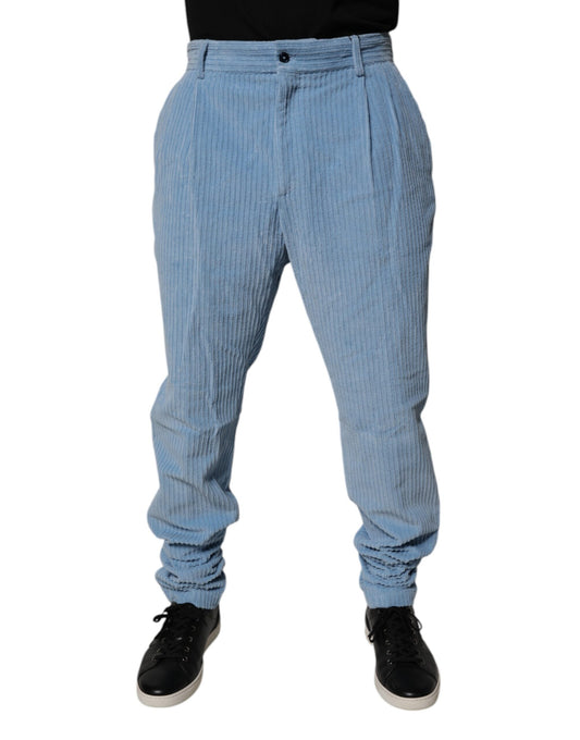 Dolce & Gabbana Hellblaue Skinny-Jeans aus Cord-Baumwolle