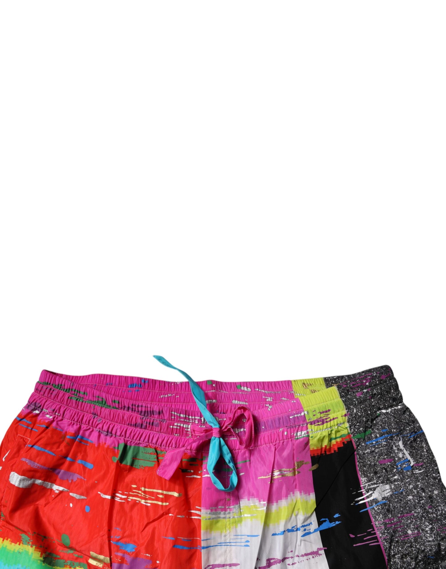 Dolce & Gabbana – Mehrfarbige Jogginghose mit Patchwork und mittlerer Taille