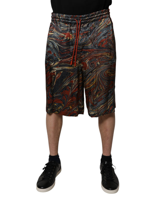 Dolce & Gabbana – Bermudashorts mit mehrfarbigem Marmor-Print