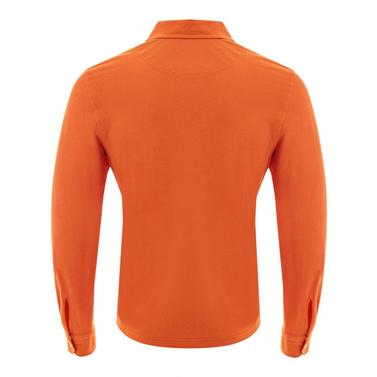 Gran Sasso Elegantes orangefarbenes Baumwollpolo für Herren