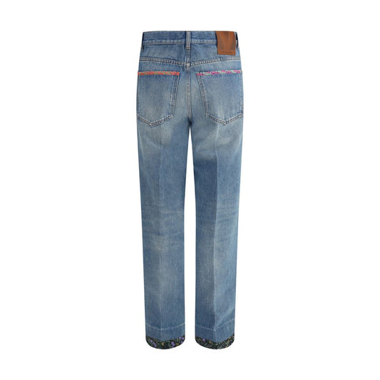 Valentino Blaue Baumwoll-Jeans mit geradem Bein