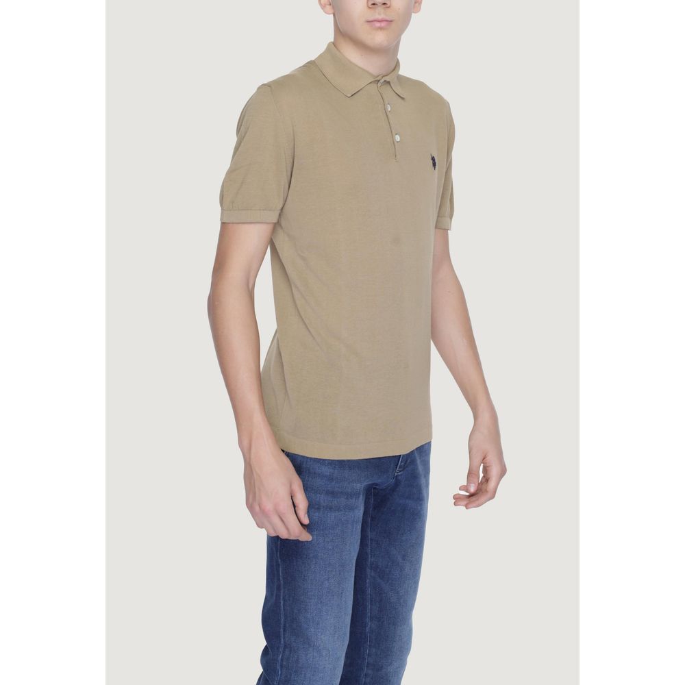 US POLO ASSN. Beigefarbener Baumwollpullover
