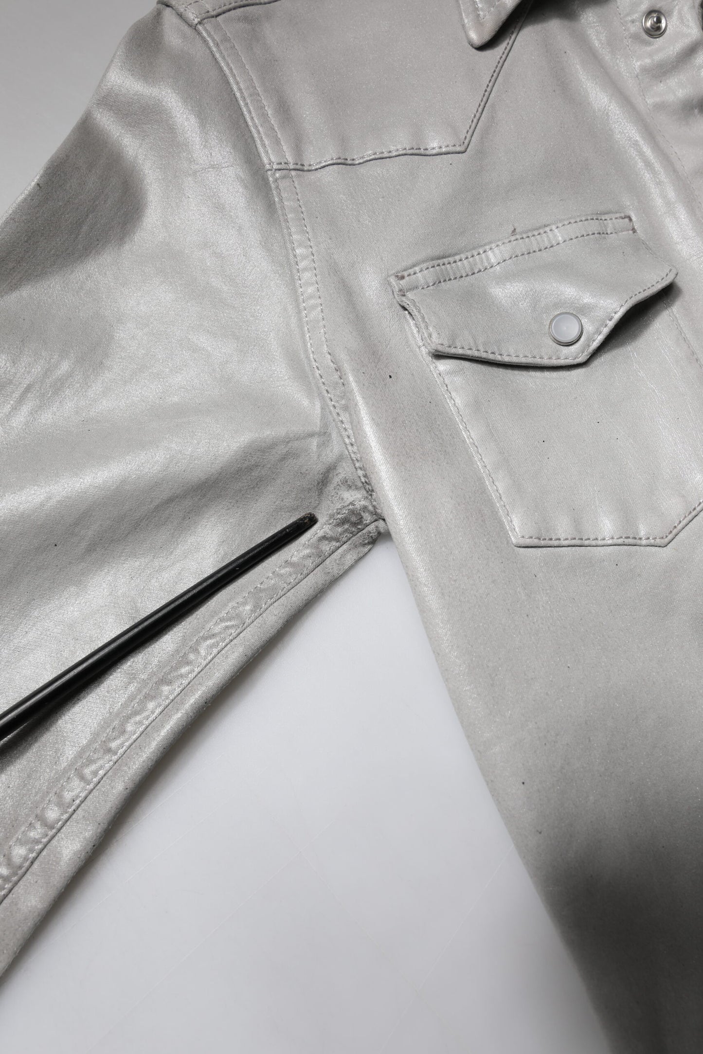 Dolce & Gabbana – Button-Down-Hemd aus Baumwolle in Metallic-Grau