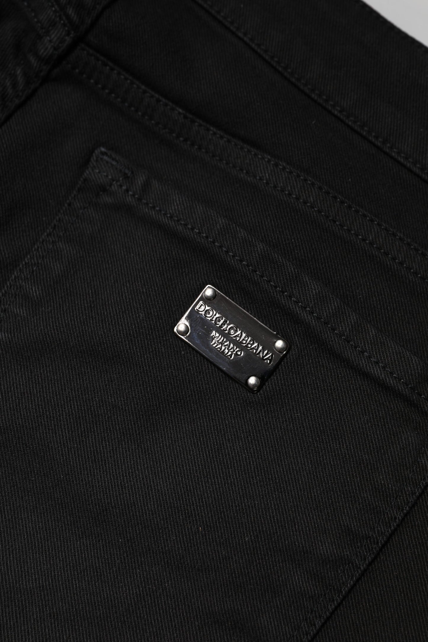 Dolce & Gabbana – Schwarze Skinny-Jeans aus Baumwolle mit mittlerer Taille