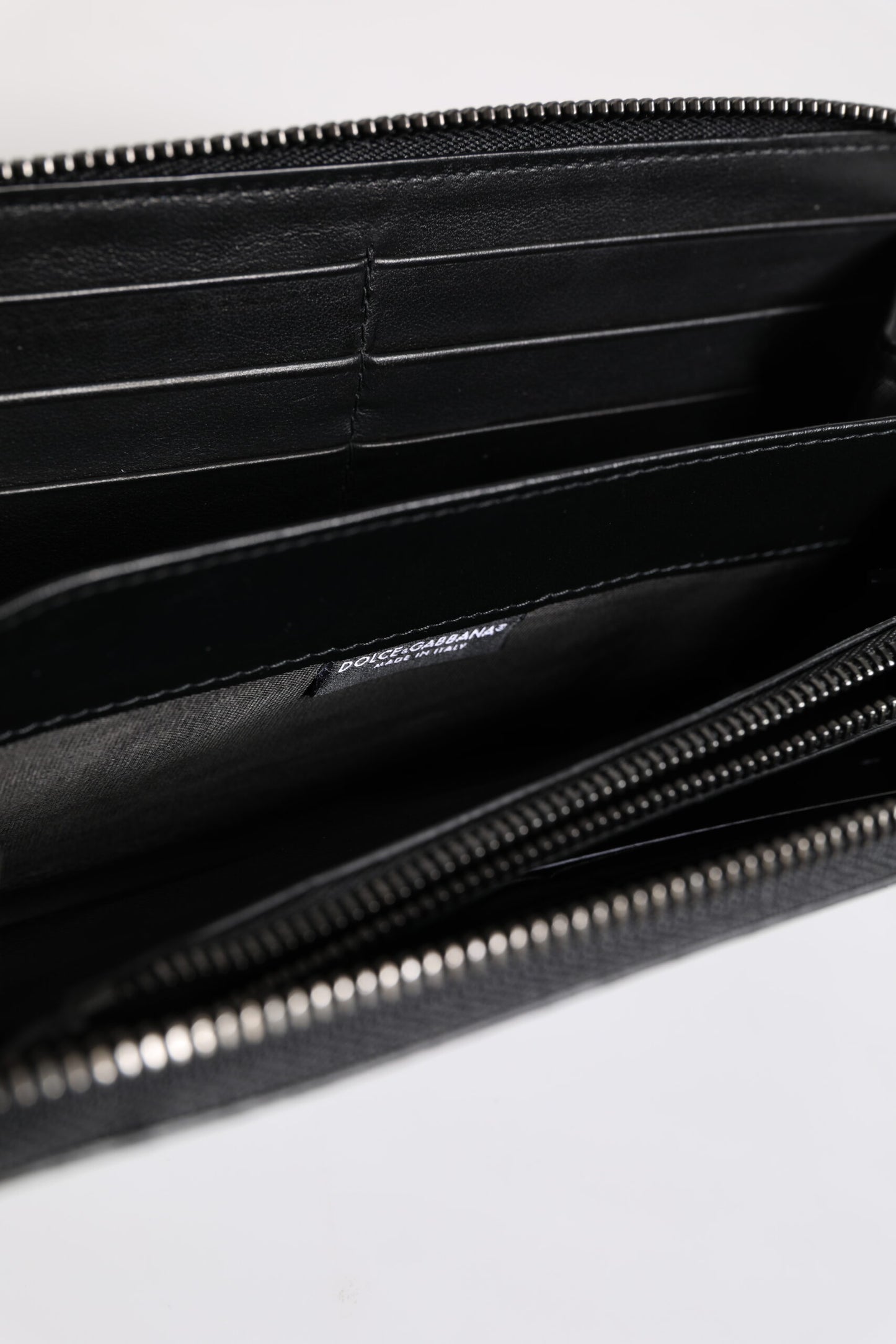 Dolce & Gabbana Black Blue Exotic Leather Embossed Continental Wallet