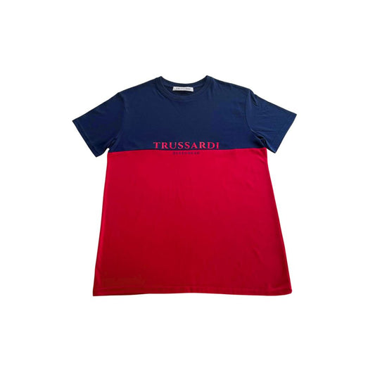 Trussardi Beachwear Rotes Herren-T-Shirt aus Baumwolle