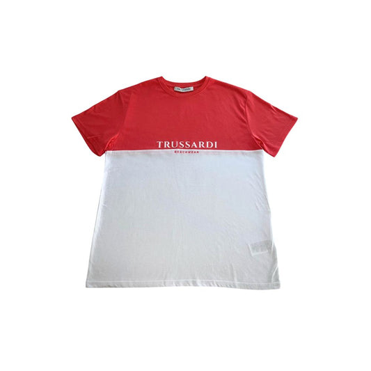 Trussardi Beachwear Weißes Baumwoll-T-Shirt für Herren