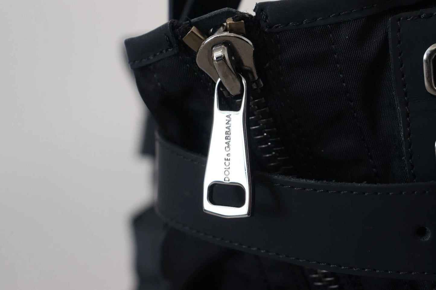 Dolce & Gabbana Black Nylon High Top Sorrento Sneakers Shoes