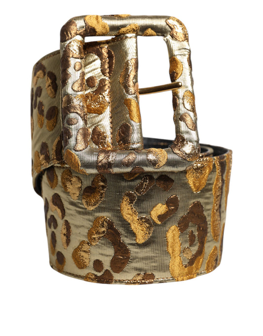 Dolce & Gabbana – Breiter Taillengürtel aus goldgepunktetem Jacquardstoff