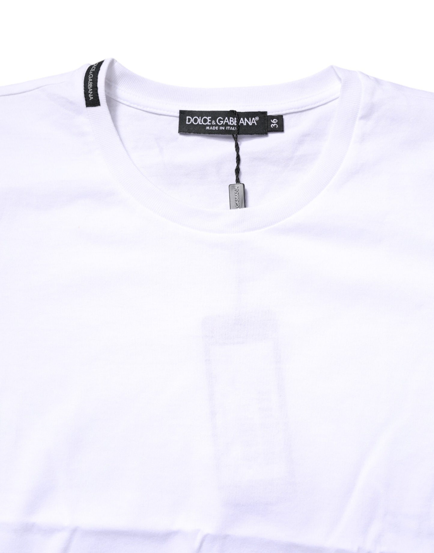 Dolce & Gabbana – Weißes T-Shirt aus Baumwolle mit Rundhalsausschnitt und kurzen Ärmeln