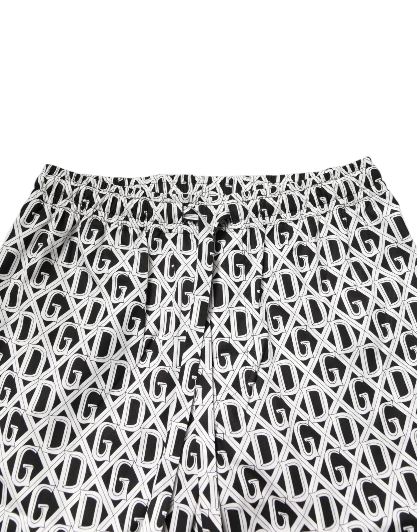 Dolce & Gabbana Pyjama-Set aus Baumwolle mit DG-Print, Schwarz/Weiß