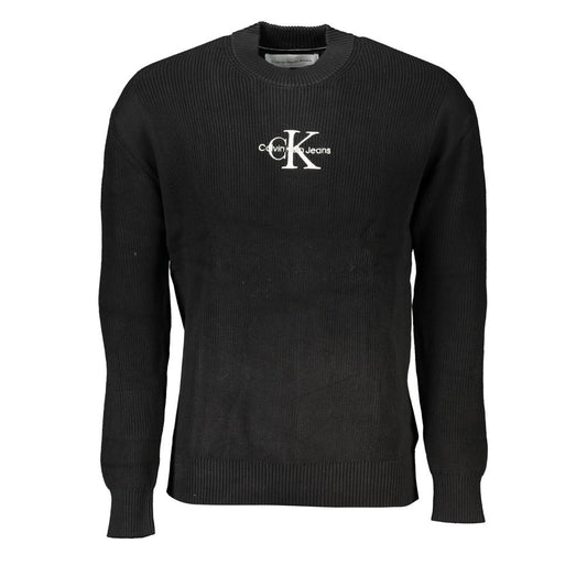 Calvin Klein – Eleganter Pullover aus Baumwolle mit Rundhalsausschnitt und Kontrastdetails