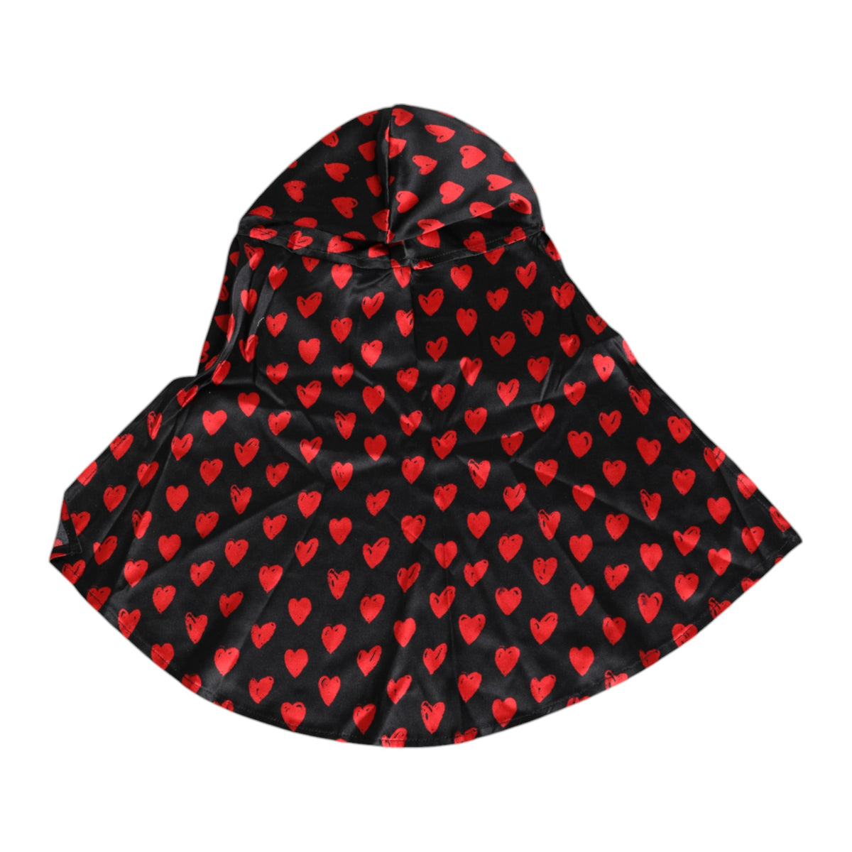 Dolce & Gabbana Schwarz-rote Polyestermütze mit Herzen