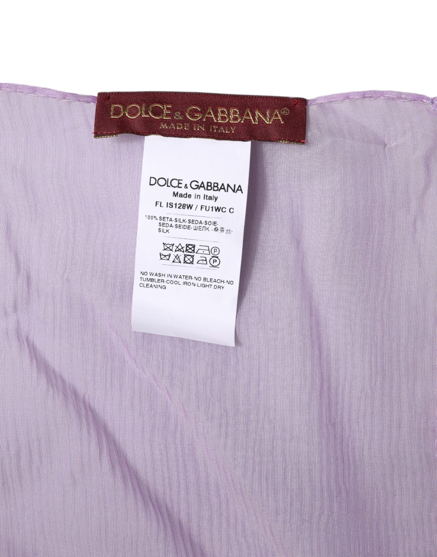 Dolce & Gabbana – Lilafarbener rechteckiger Seiden-Wickelschal