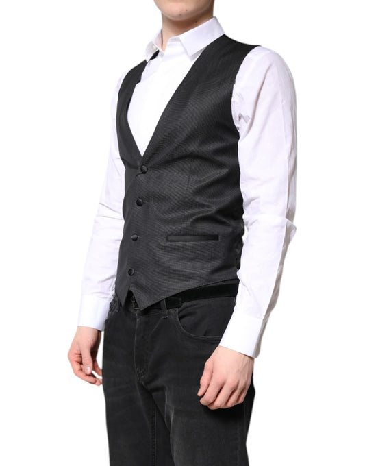 Dolce & Gabbana Schwarze Wollweste, formelle Weste