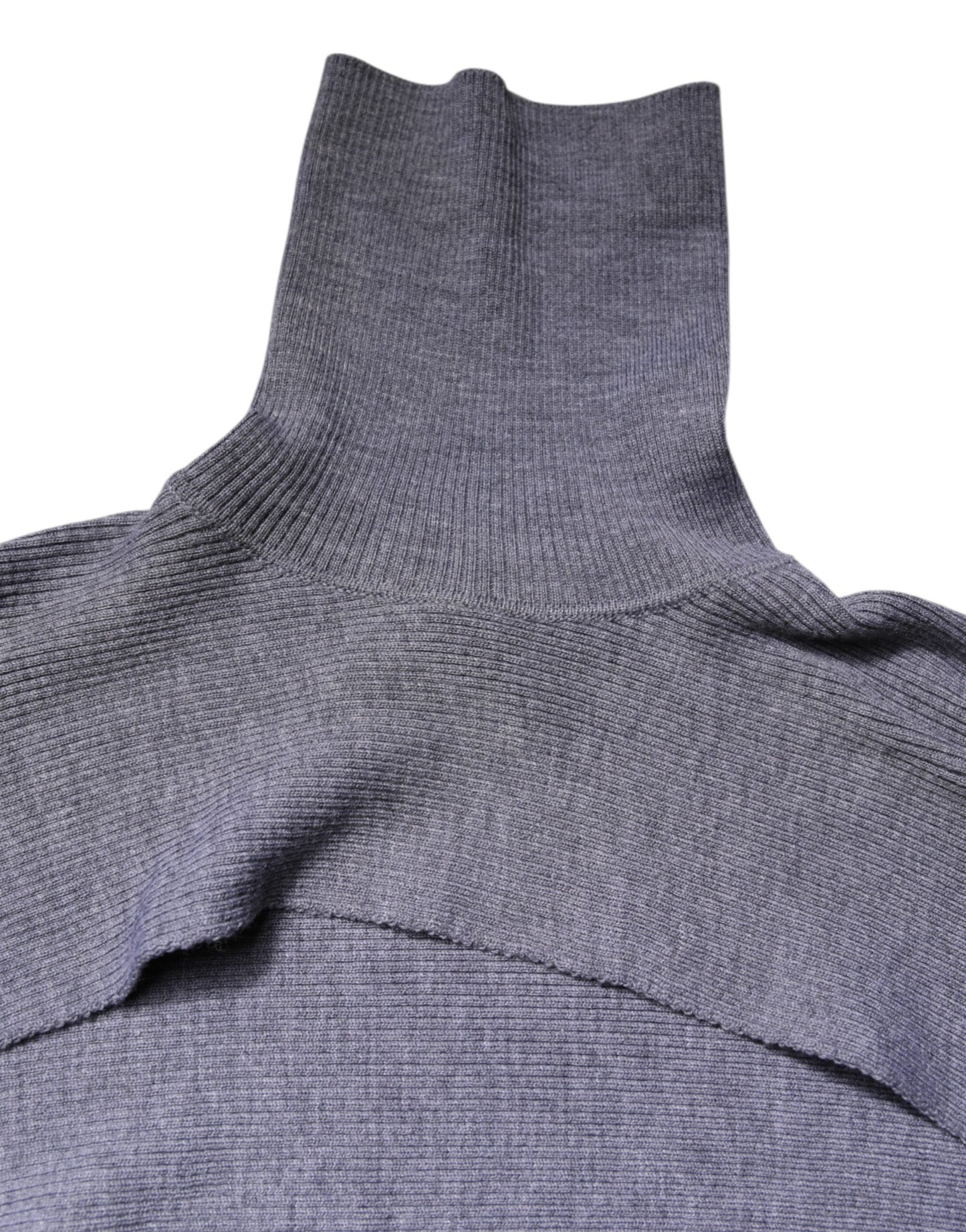Dolce & Gabbana – Grauer Rollkragenpullover aus Wollstrick