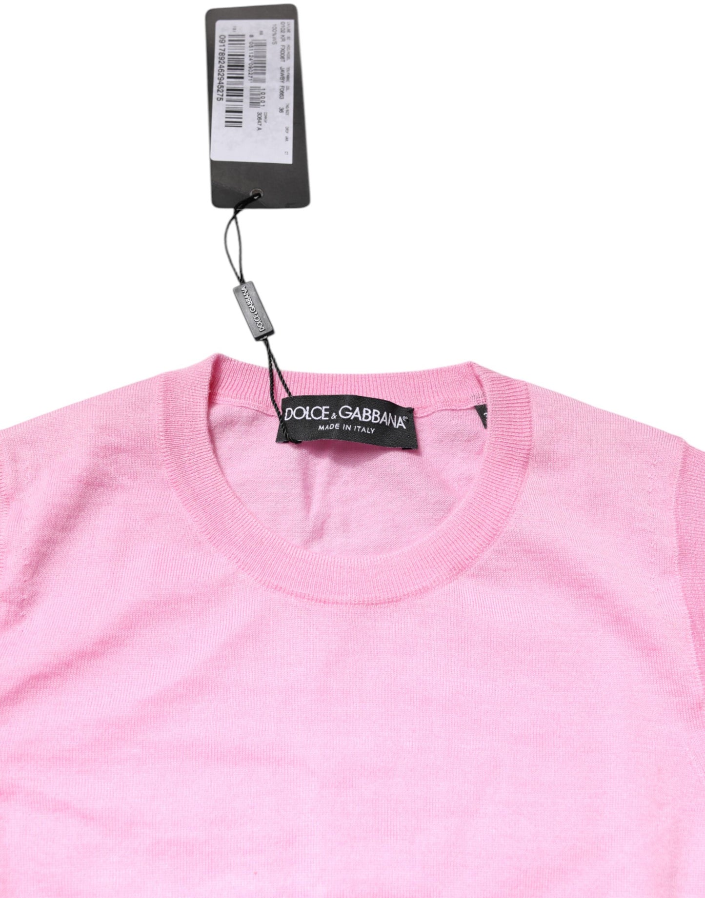 Dolce & Gabbana – Ärmelloses Tanktop aus Kaschmir in Rosa mit Rundhalsausschnitt