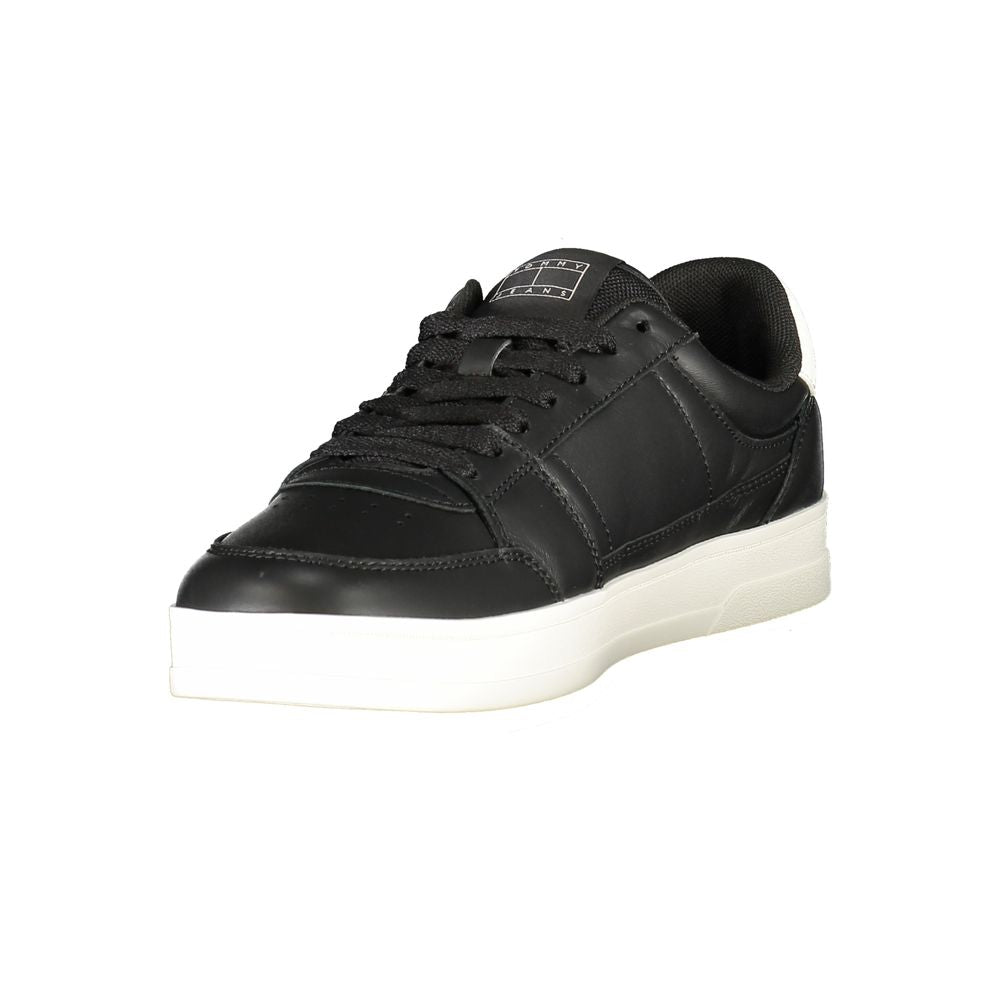 Tommy Hilfiger – Schwarze Leder-Sneaker für Herren