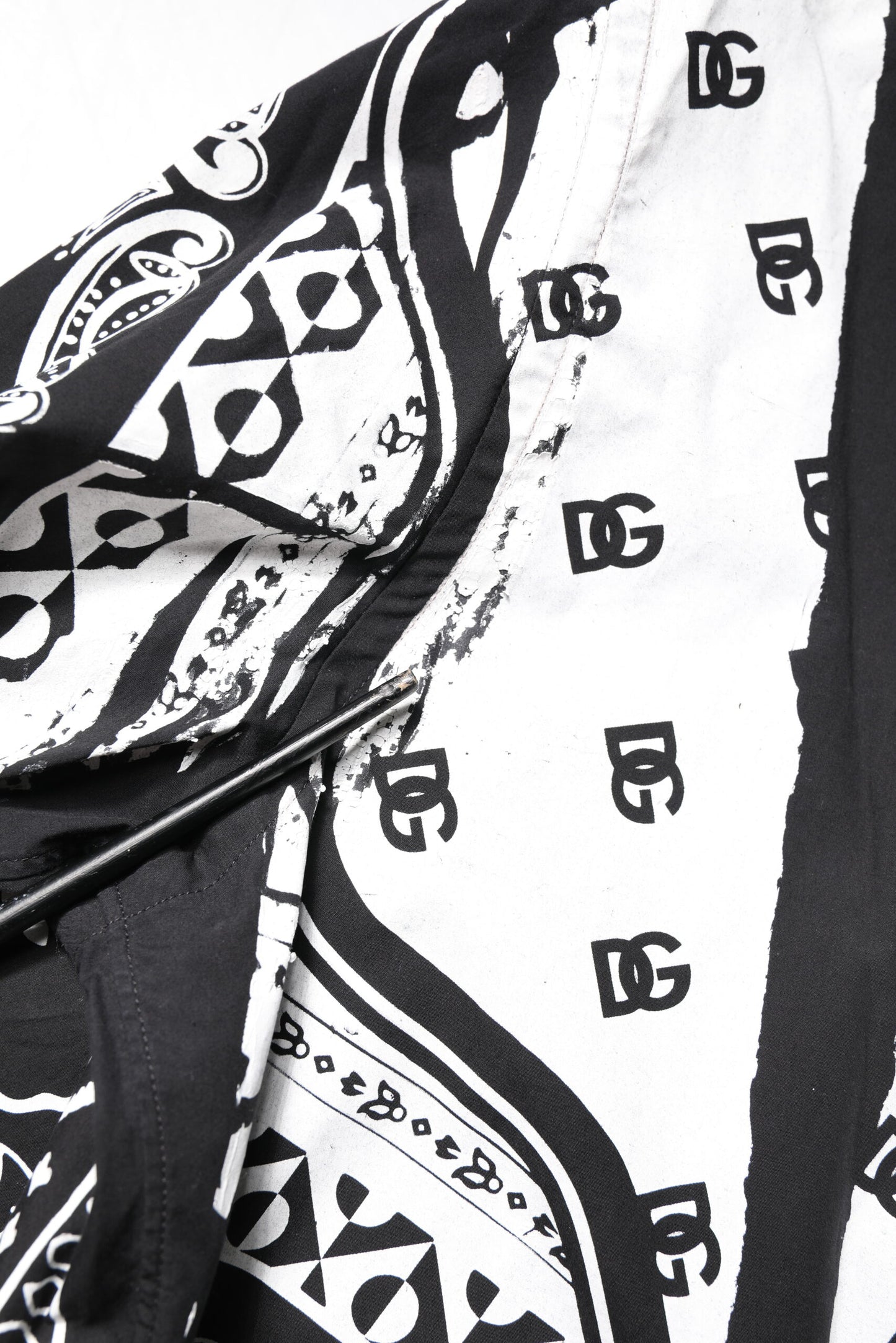 Dolce & Gabbana Schwarz-Weißes Bandana MARTINI Herrenhemd