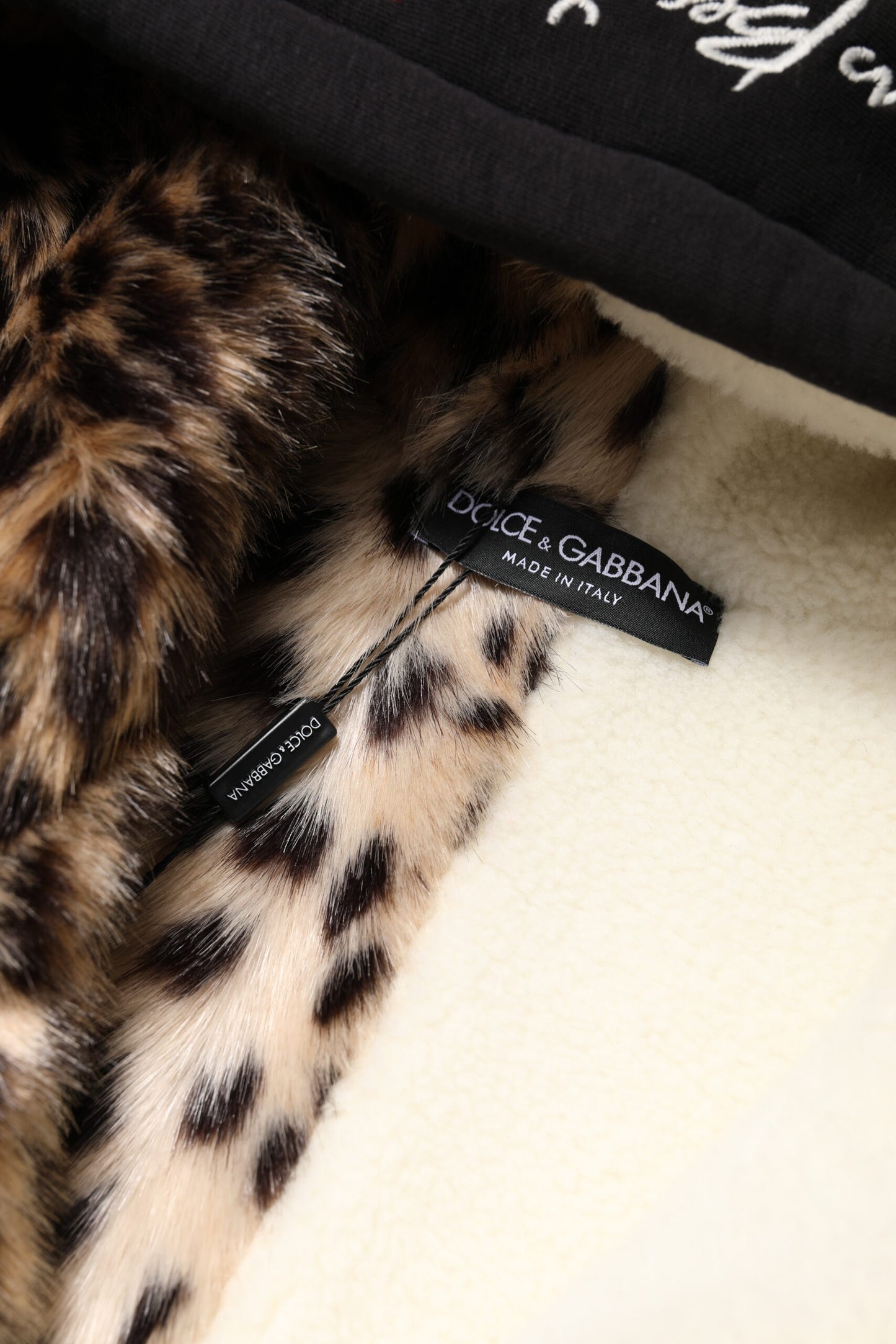 Dolce & Gabbana – Schwarze, bestickte Kapuzenjacke mit durchgehendem Reißverschluss