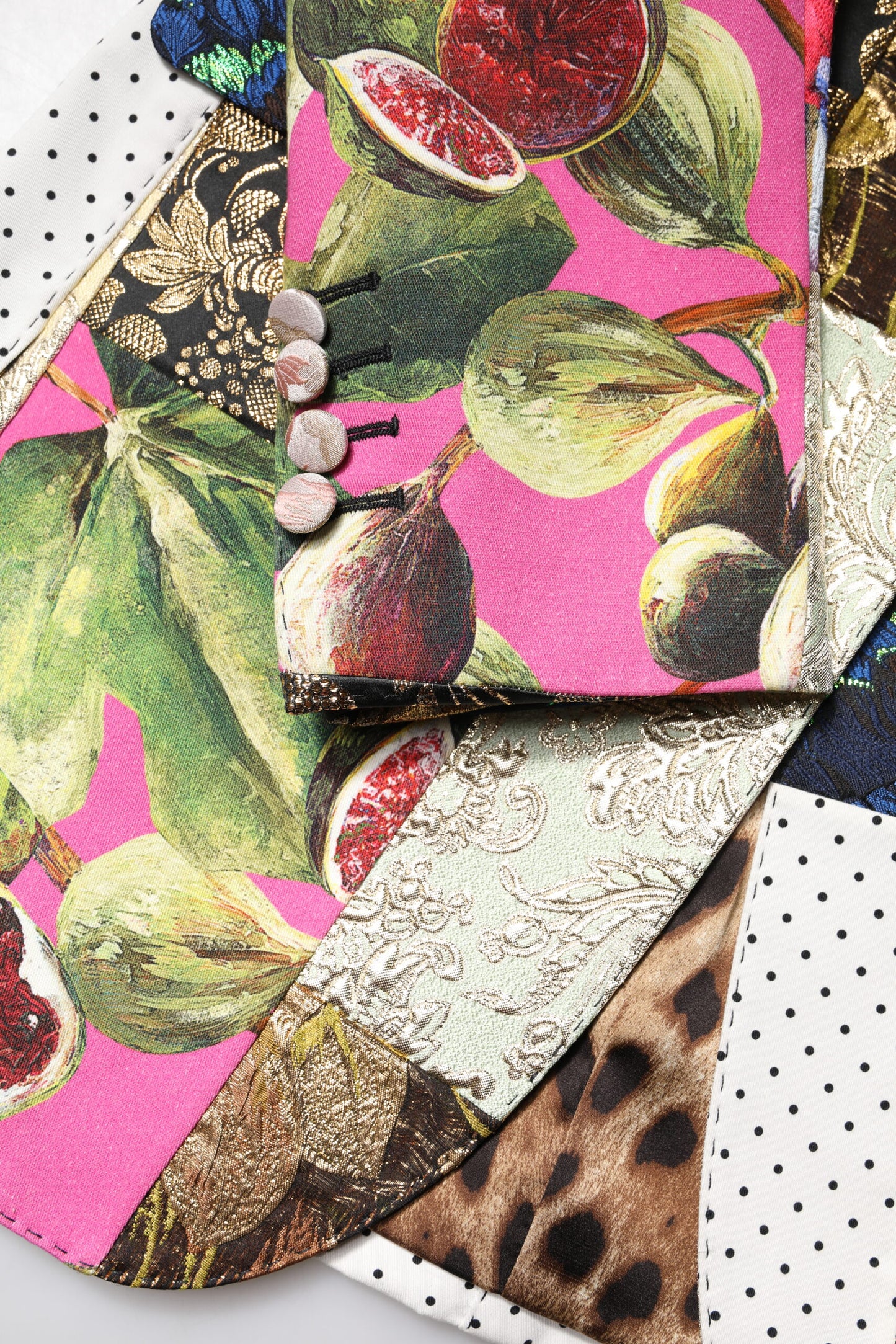 Dolce & Gabbana – Mehrfarbige Jacquardjacke mit floralem Patchwork