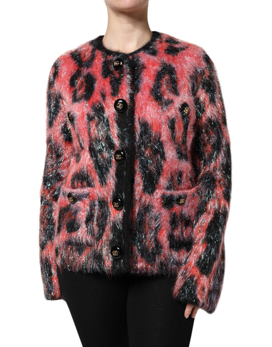 Dolce & Gabbana Roter Cardigan aus Mohairwolle mit Knopfleiste