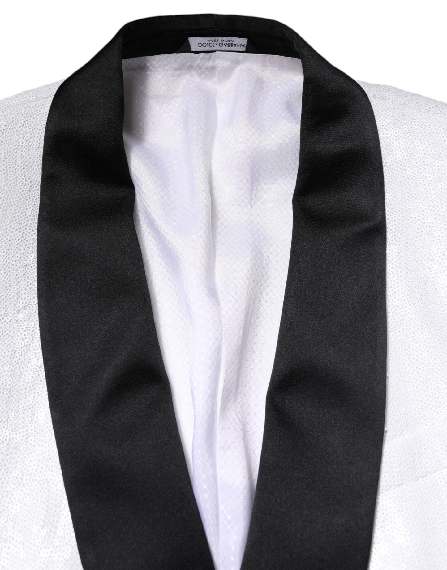Dolce & Gabbana – Einreihiger Blazer aus weißem Nylon