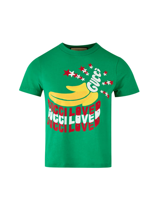 Gucci Green Cotton Logo T-Shirt