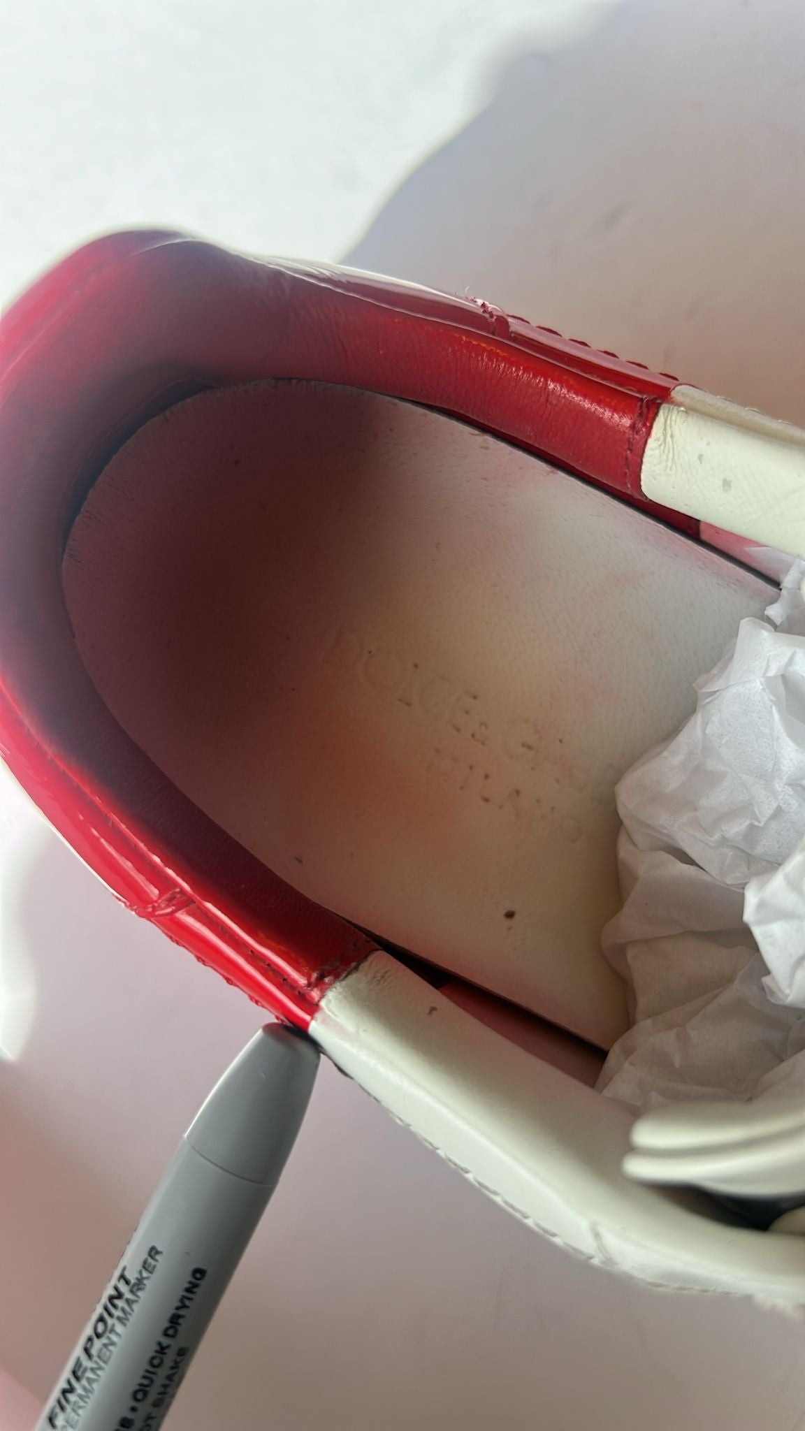 Dolce & Gabbana Weiß Rot Logo Portofino Sneakers Schuhe