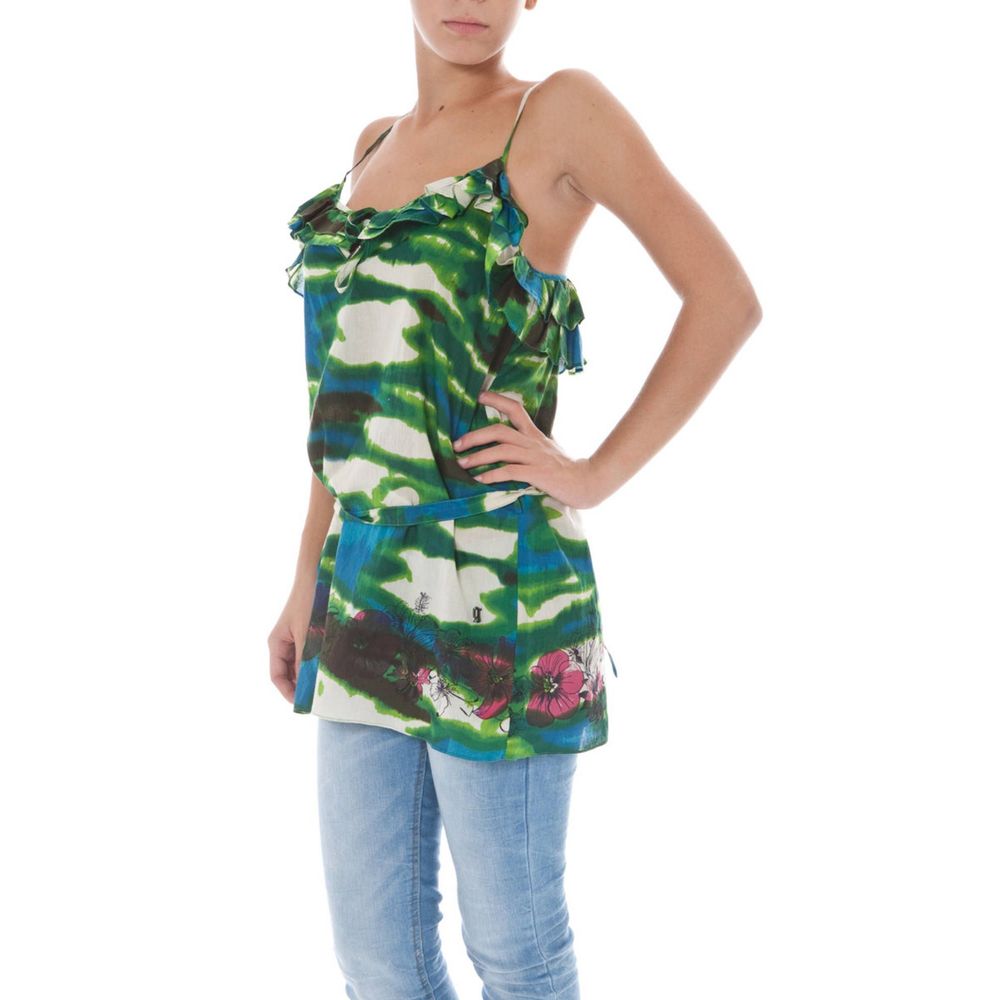 John Galliano Grünes Unisex-Tanktop aus Baumwolle