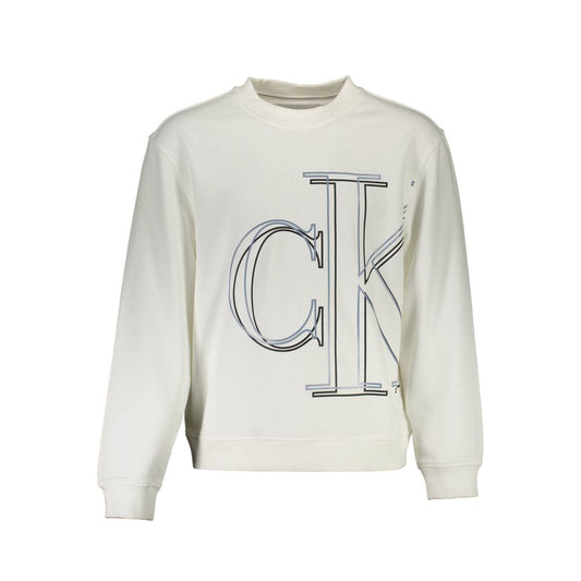 Calvin Klein Weißer Baumwollpullover für Herren