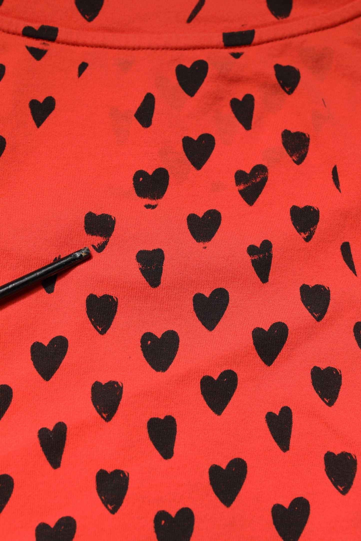 Dolce & Gabbana Rotes ärmelloses T-Shirt aus Baumwolle mit DG-Herzlogo