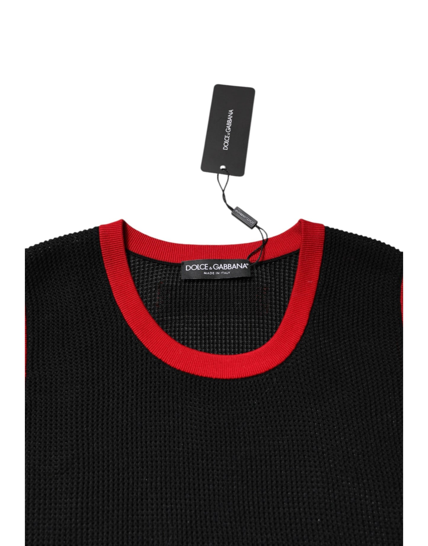 Dolce & Gabbana – Schwarzes Slim-Fit-T-Shirt aus Baumwolle mit Rundhalsausschnitt