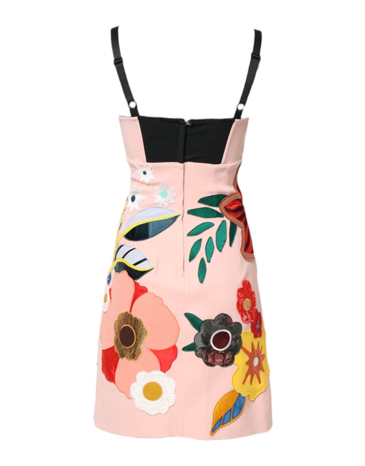 Dolce & Gabbana, Minikleid mit Spaghettiträgern und Blumenmuster in Rosa
