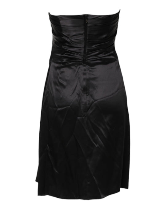 Dolce & Gabbana Schwarzes trägerloses Etui-Minikleid in A-Linie