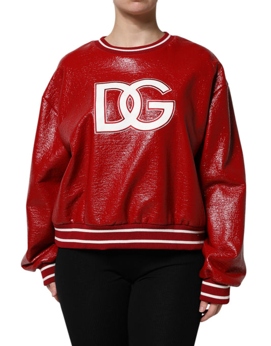 Dolce & Gabbana Pullover aus roter Wolle mit DGLogo-Stickerei