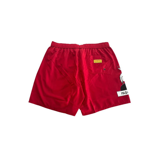 Iceberg Rote Polyester-Badeshorts für Herren