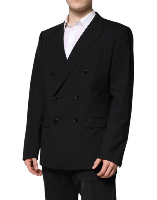 Dolce & Gabbana Schwarze MARTINI Zweireihige Anzugjacke