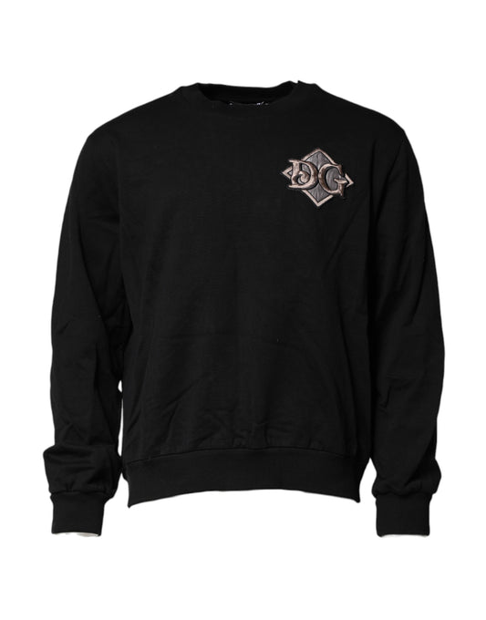Dolce & Gabbana – Schwarzes Sweatshirt mit Logo-Stickerei