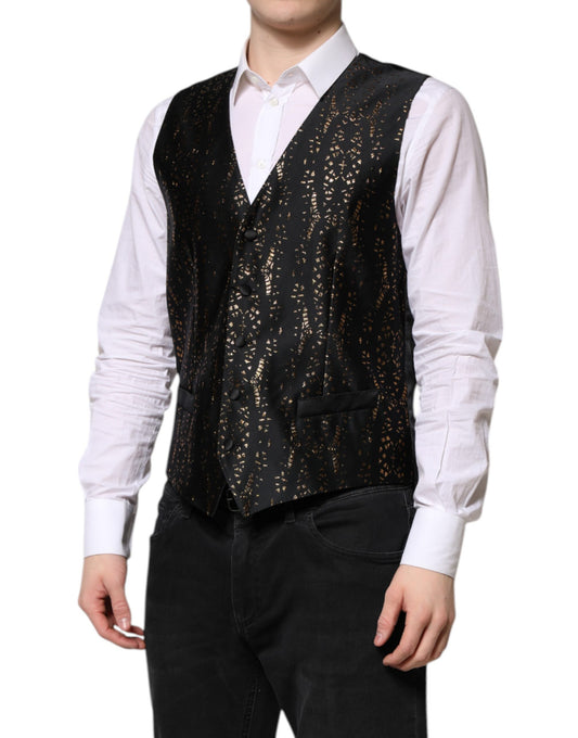 Dolce & Gabbana Schwarze Lurex-Weste für formelle Anlässe